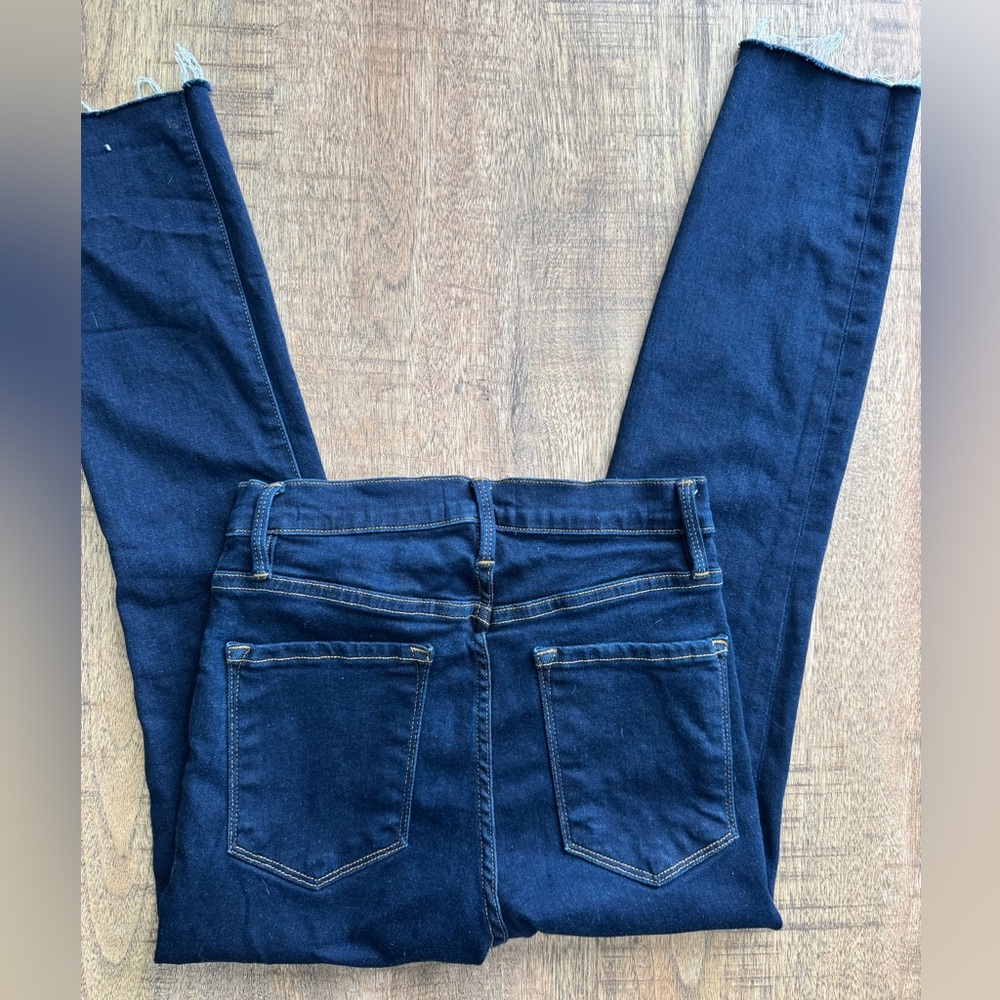 Frame Denim Ali High Rise Cigarette Grove Street Raw Hem Jeans - Picture 3 of 4